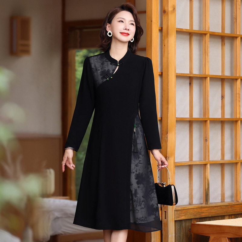 洋气妈妈装春款连衣裙中老年女婚宴礼服可日常穿喜庆喜妈妈婆婆装