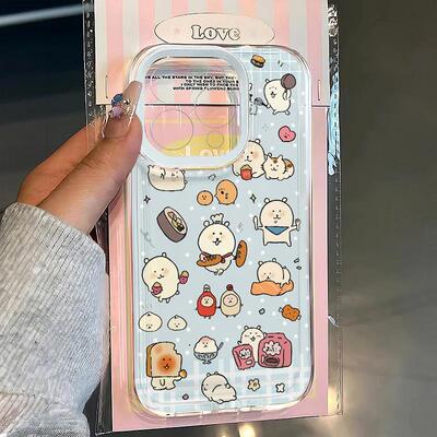 Self-Deprecation Bear Cartoon Clear Shockproof Case 适用 iPhone 17 16 Pro Max 15 14 Precise Cutout