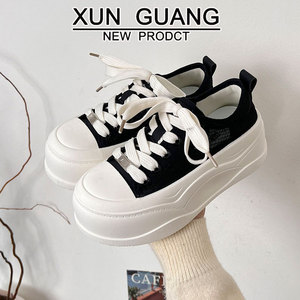 厚底松糕网纱透气小白鞋女鞋子2026夏季新款时尚百搭休闲运动板鞋