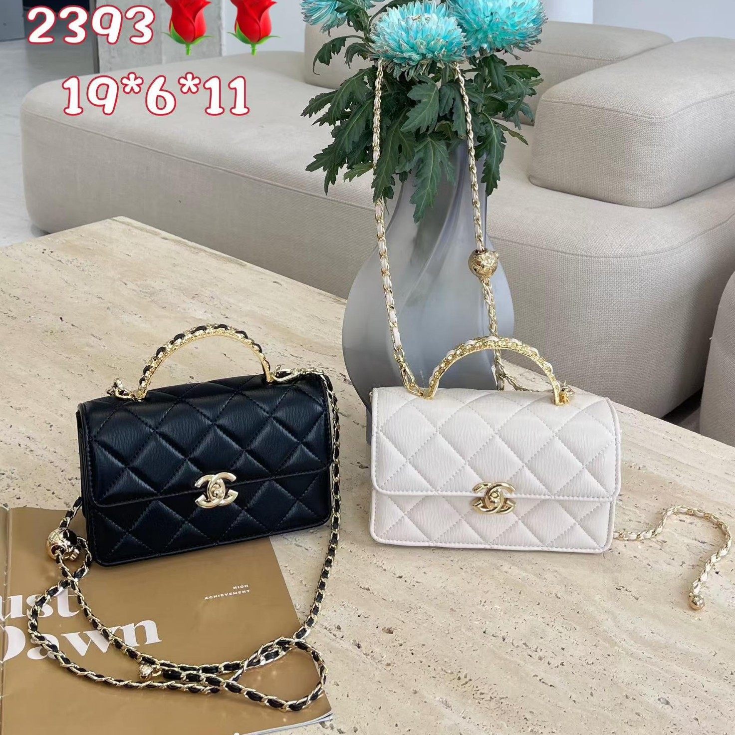 品牌女士小香风链条肩包真皮女包时尚百搭手提包菱格经典斜挎包