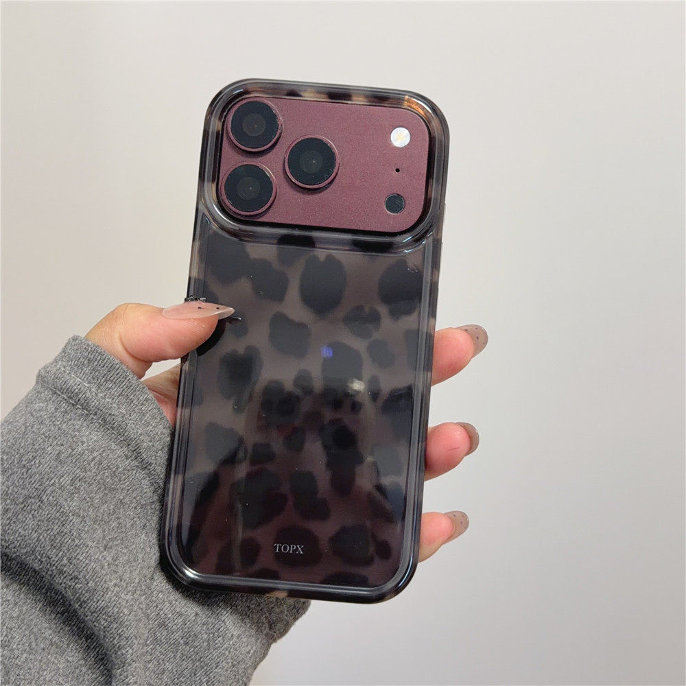 ins风琥珀豹纹适用iPhone18promax手机壳16双层15pro全包16新款女