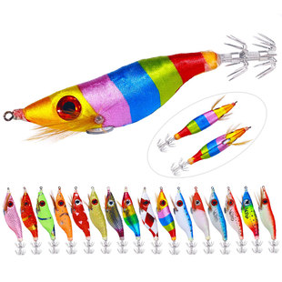 浮水木虾带响珠鱿鱼钩爆炸钩12g夜光配重铅大眼虾盒装外贸渔具