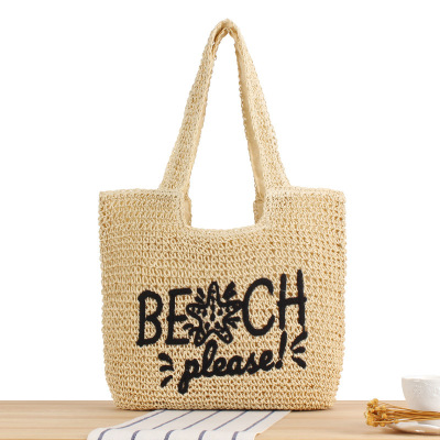 Fashionable trendy paper rope woven bag women's forest style