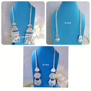 苗族侗族银饰苗银民族风项链项圈 演服配饰腰链挂脖饰品演出配饰