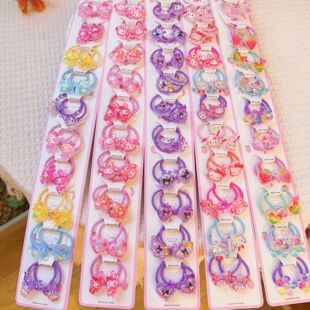 韩版钻石切面发圈卡通可爱公主皮筋不伤发头绳儿童发饰品女宝头饰