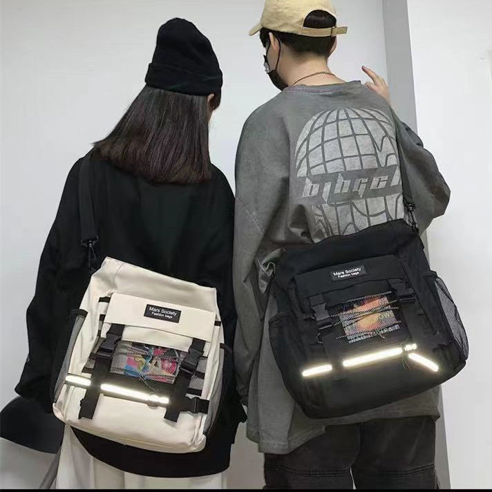 严选帆布包女斜挎包INS风大容量大学生上课包手提包肩包潮牌