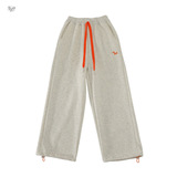 女童加绒休闲裤2025年秋冬新款刺绣阔腿裤中大童保暖拖地长裤冬装，童装裤子，祺儿童装