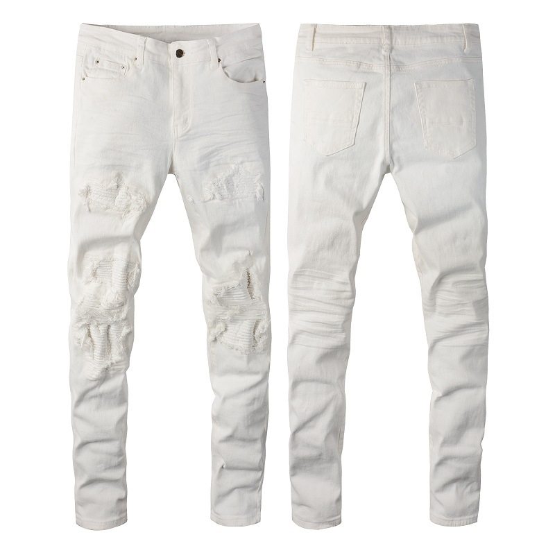 White jeans str牛仔裤