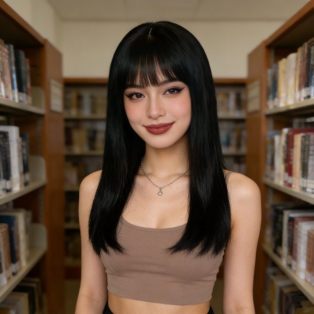 时尚御姐范欧美风齐刘海高温丝