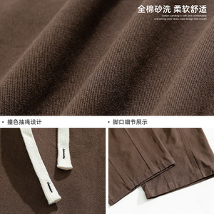 宽松休闲裤秋冬新款纯色日系打褶皱设计长裤K2148-P45控68图片