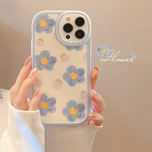草莓花朵16适用iphone15pro max苹果17手机壳14女xr保护13套X发