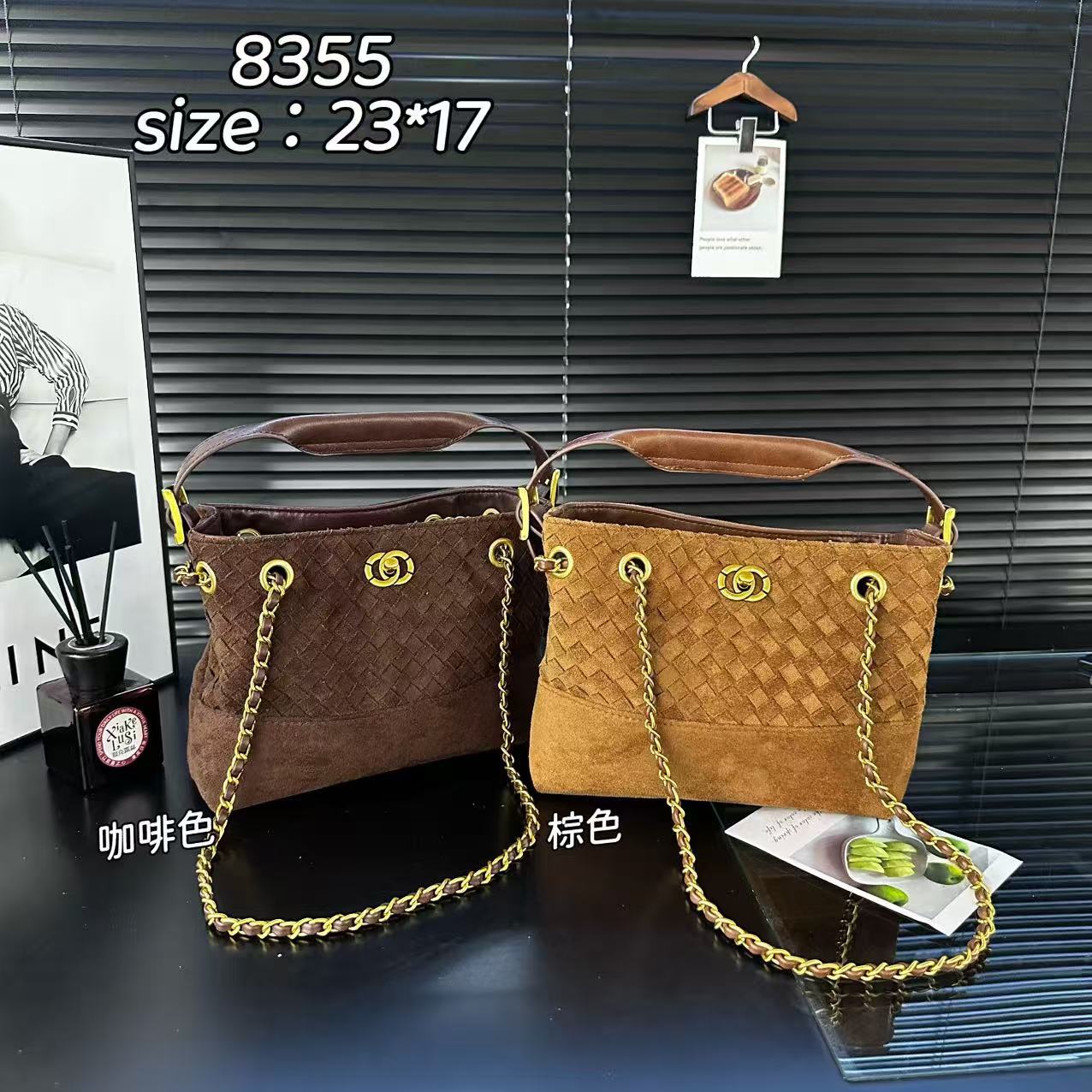 外贸清仓新款秋冬季复古包包女包潮编织轻奢小香风肩包链条斜挎包