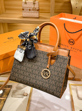 小MK女包2022秋新款时尚印花手提斜挎肩凯迪托特包大容量女包潮