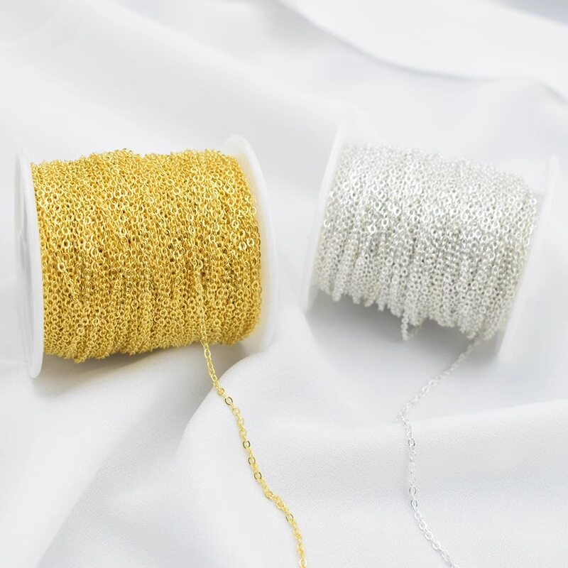 18K包O字链收尾链手工diy项链手链材料配件电镀 14k不锈钢链