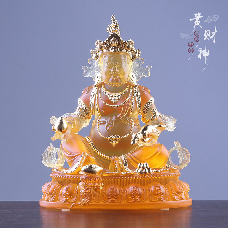 琉璃家居供奉黄财神佛像佛具客厅家居门市前台工艺品