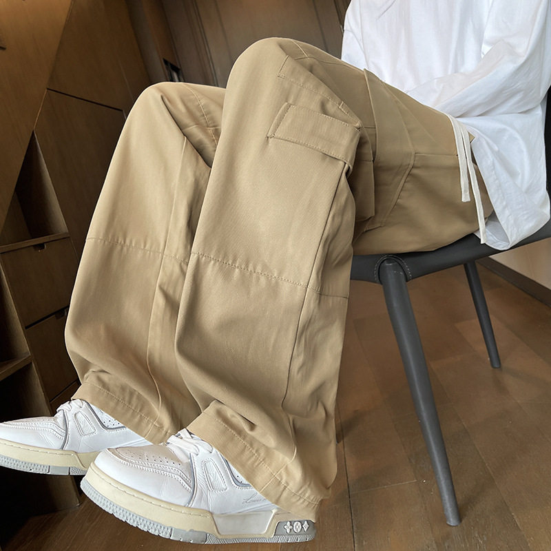 工装裤秋季新款纯棉多口袋宽松休闲直筒长裤子L2297-P60控98，男装休闲裤，电商A362