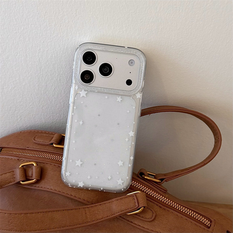 级感滴胶闪粉白色iPhone17ins风