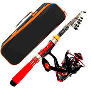 便携迷你小海竿超短伸缩钓鱼竿渔具套装海杆袖珍鱼竿全套休闲垂钓