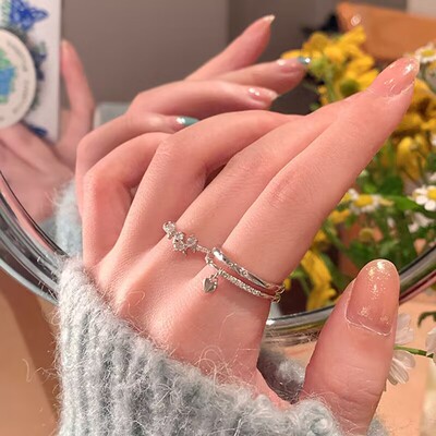 蝴蝶结戒指锆石时尚小众设计女