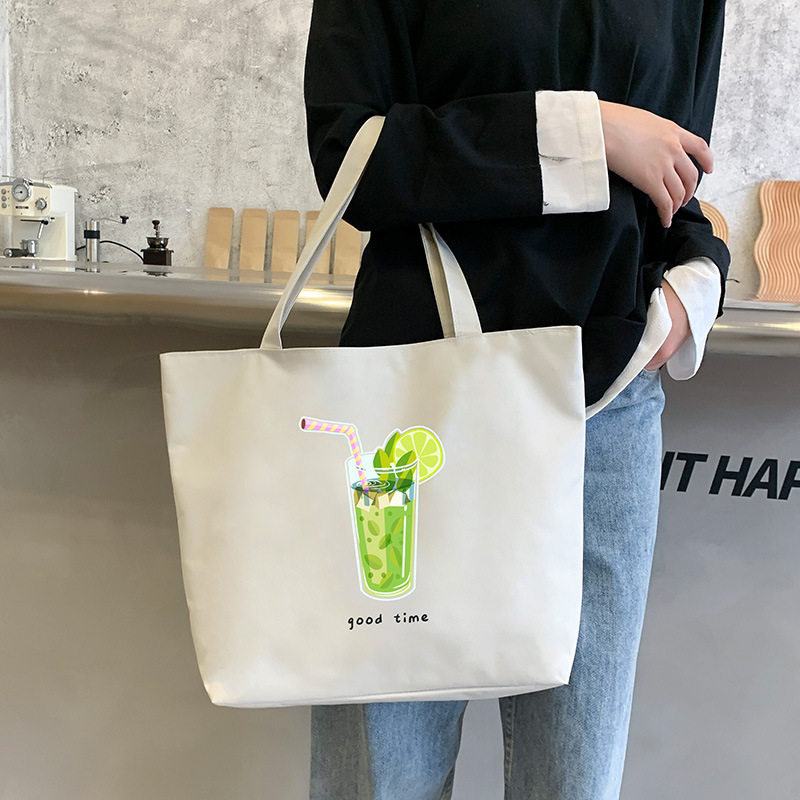 帆布包托特手提包女ins大容量百搭时尚斜挎布艺包学生包