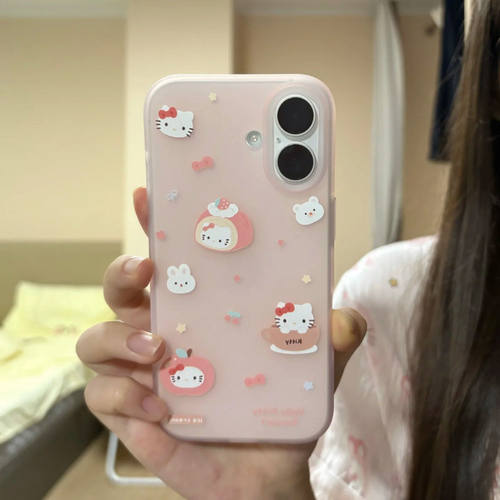 可爱凯蒂猫磨砂透明苹果iPhone