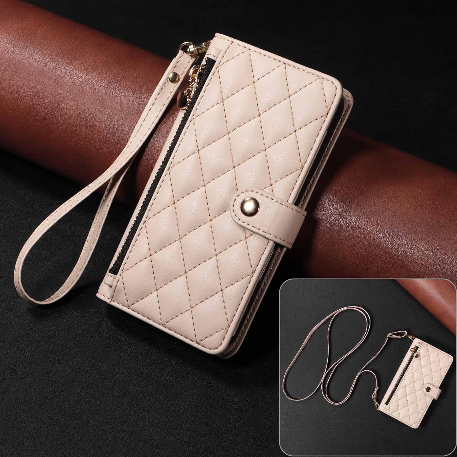 适用索尼Xperia1VII小香风10VI钱夹插卡手机壳7Pro谷歌9A拉链多卡皮套Pixel10ProXL翻盖皮套Pixel6A 8A保护套