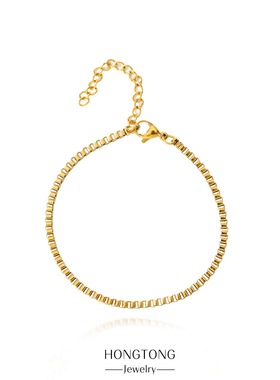 1.5/2.0/2.5/3.0mm不锈钢方盒子链18K手链不掉色女通用跨境热卖