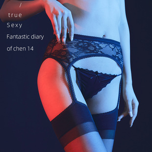 足裳记【惹】 3D一体蕾丝吊带丝袜珠光黑丝开裆性感丝滑免脱夏女