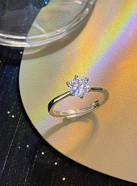 ins风个性极简3A锆石钻戒开口可调节小众百搭指环戒指女网红手饰