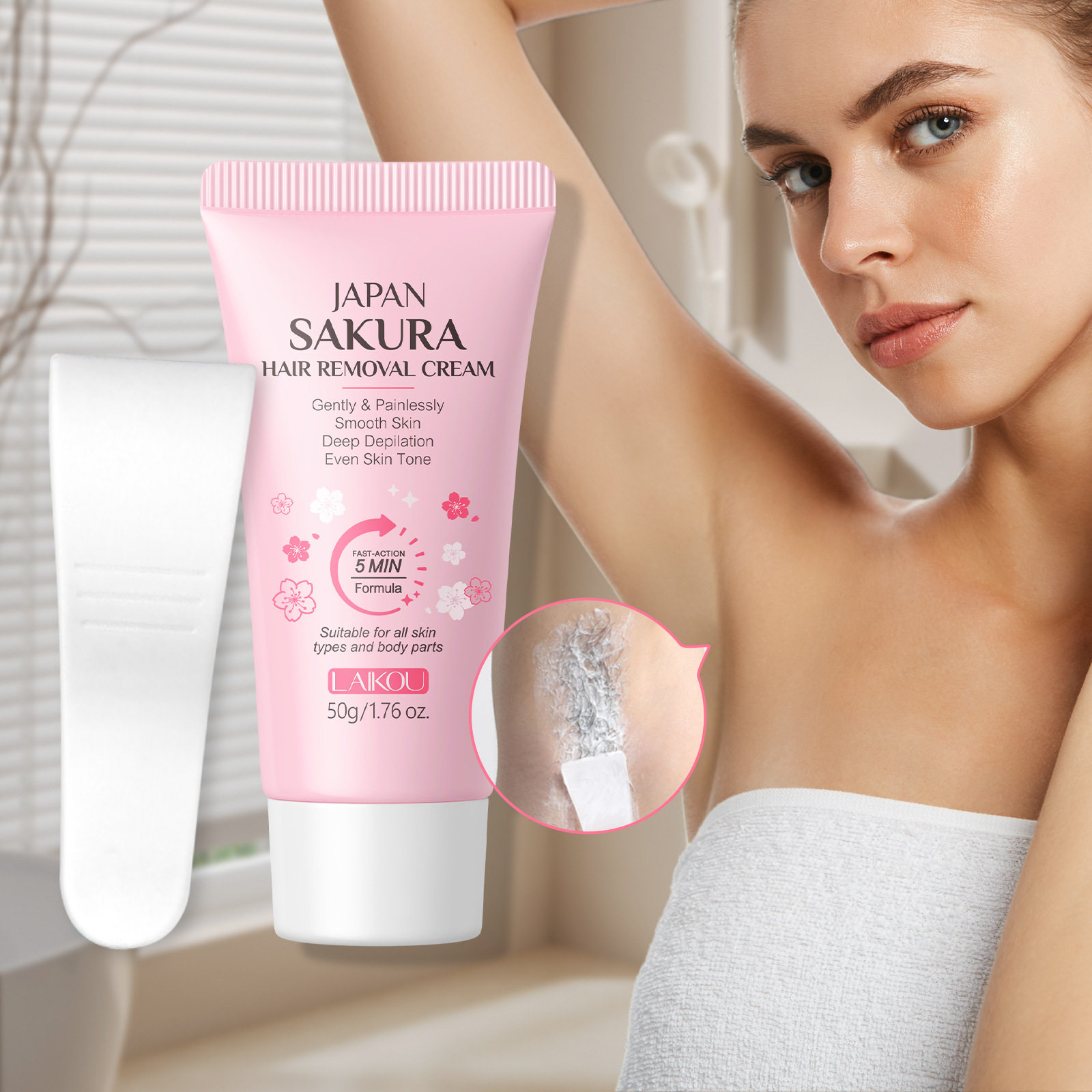 樱花脱毛膏腿毛腋下不留黑点JAPAN SAKURA HAIR REMOVEL CREAM
