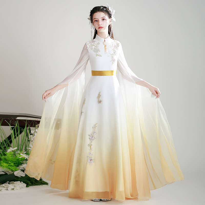 儿童古筝演出服2025新款女童古风新中式民乐演奏表演艺术古筝服