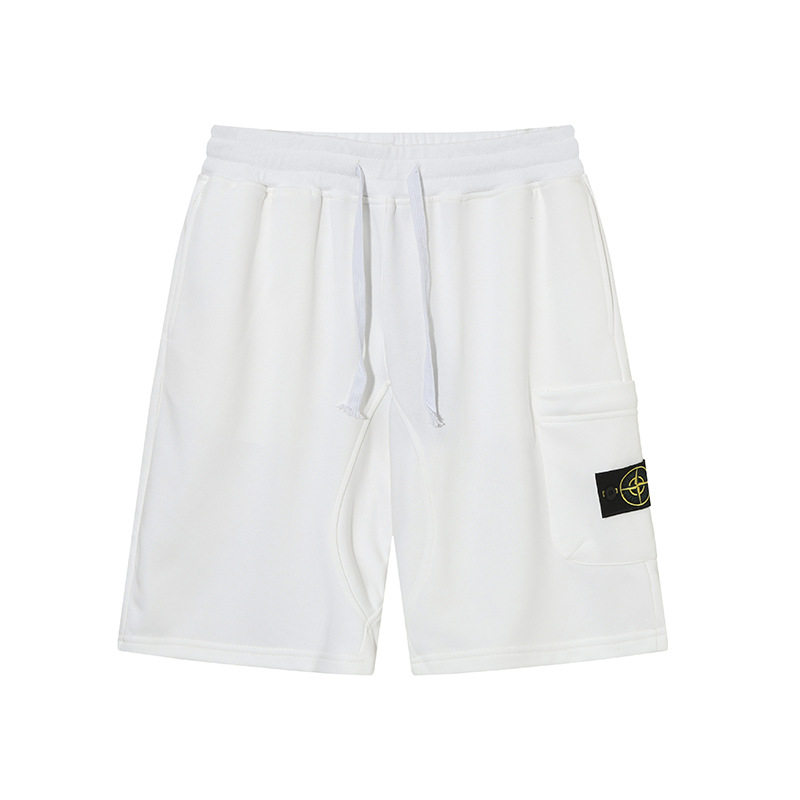 Cross-Border Stone-Patterned Micro-Label Compass Logo Casual Pocket Shorts Functional Sports Drawstring Casual Solid Col foto 6