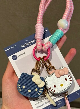 牛仔HelloKitty门禁卡包挂件