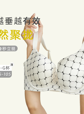 软钢圈薄款无痕大码内衣 75C80C85G90D95E100G105F女大胸显小文胸
