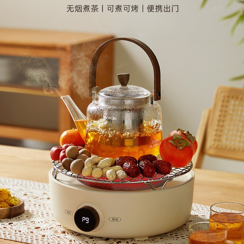 ankale电陶炉围炉煮茶器家用网红不挑锅具煮茶养生壶全玻璃花茶壶