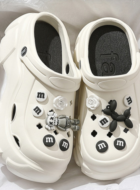 居家洞洞鞋女士厚底夏季外穿防滑eva家用洗澡包头凉拖鞋现货