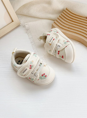 出口日单 新款conoco小樱桃宝宝学步鞋子 软底春秋魔术贴女童鞋