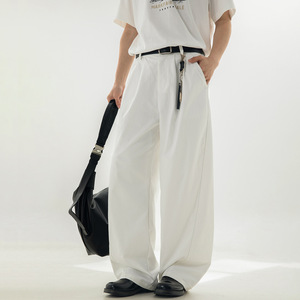 休闲裤春季款基础纯色级感宽松直筒裤垂感长裤子OK2562-P55控88，男装休闲裤，电商A362