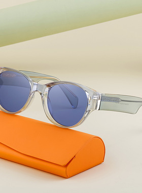 透明果冻时尚猫眼墨镜女潮丙酸插芯宽镜腿太阳镜眼镜跨境INS欧美