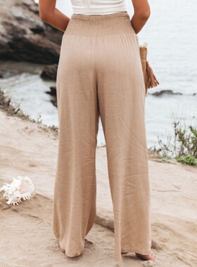 casual wideleg cotton linen slacks春夏休闲宽松阔腿棉麻长裤