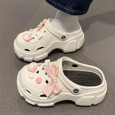 洞洞鞋女夏季外穿2024新款超厚底时尚网红防滑防臭凉拖鞋女