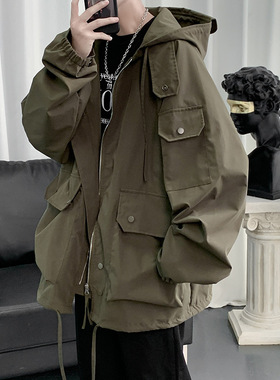 日系工装外套秋季cityboy级感ins潮牌夹克oversize街冲锋衣
