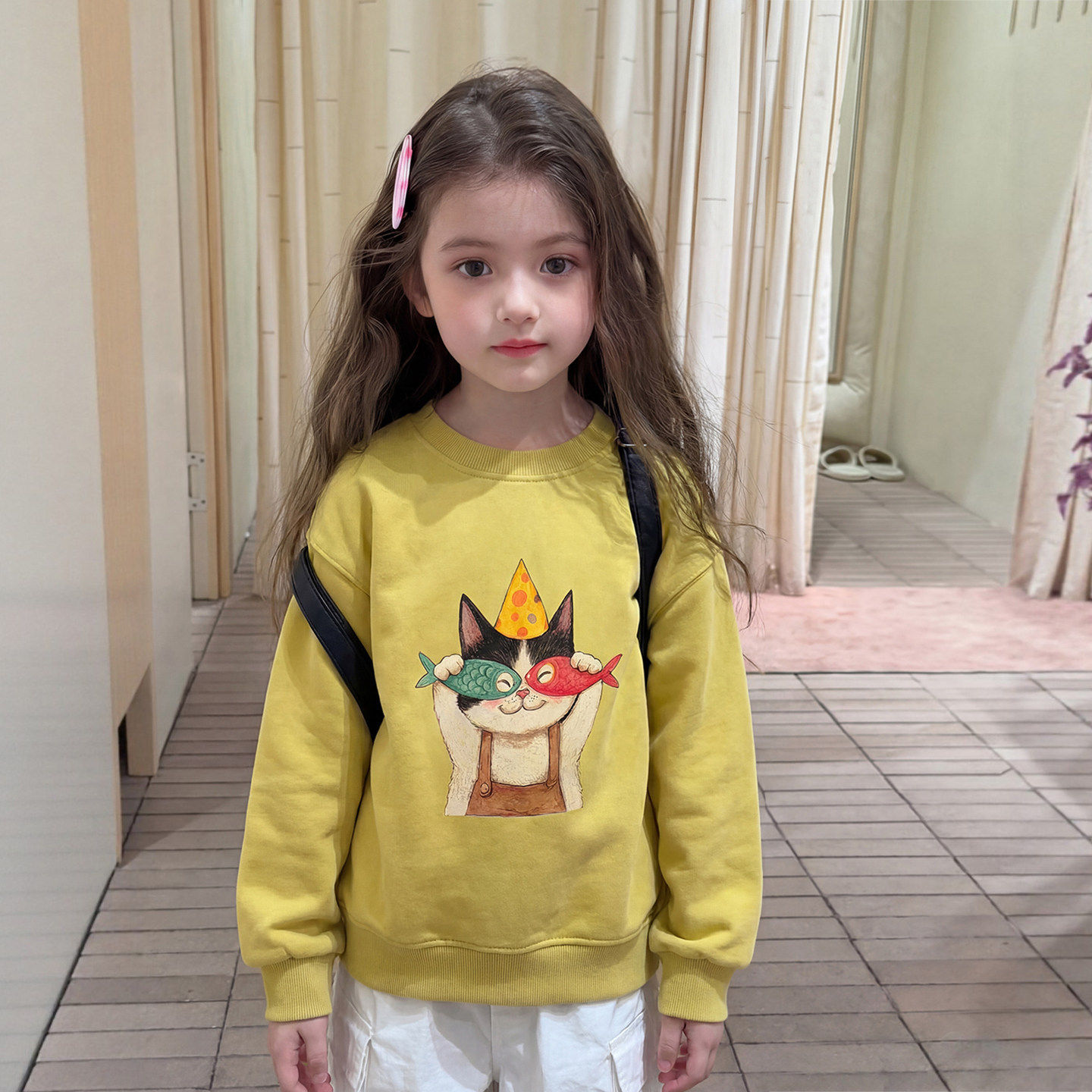 女童卫衣2026新款春装儿童韩系百搭上衣小女孩可爱印花洋气上衣潮