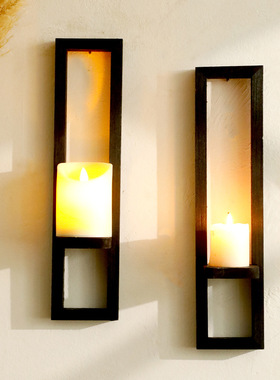 跨境新品创意炭烧门框型状壁挂花盆置物 民宿卧室装饰木质工艺品