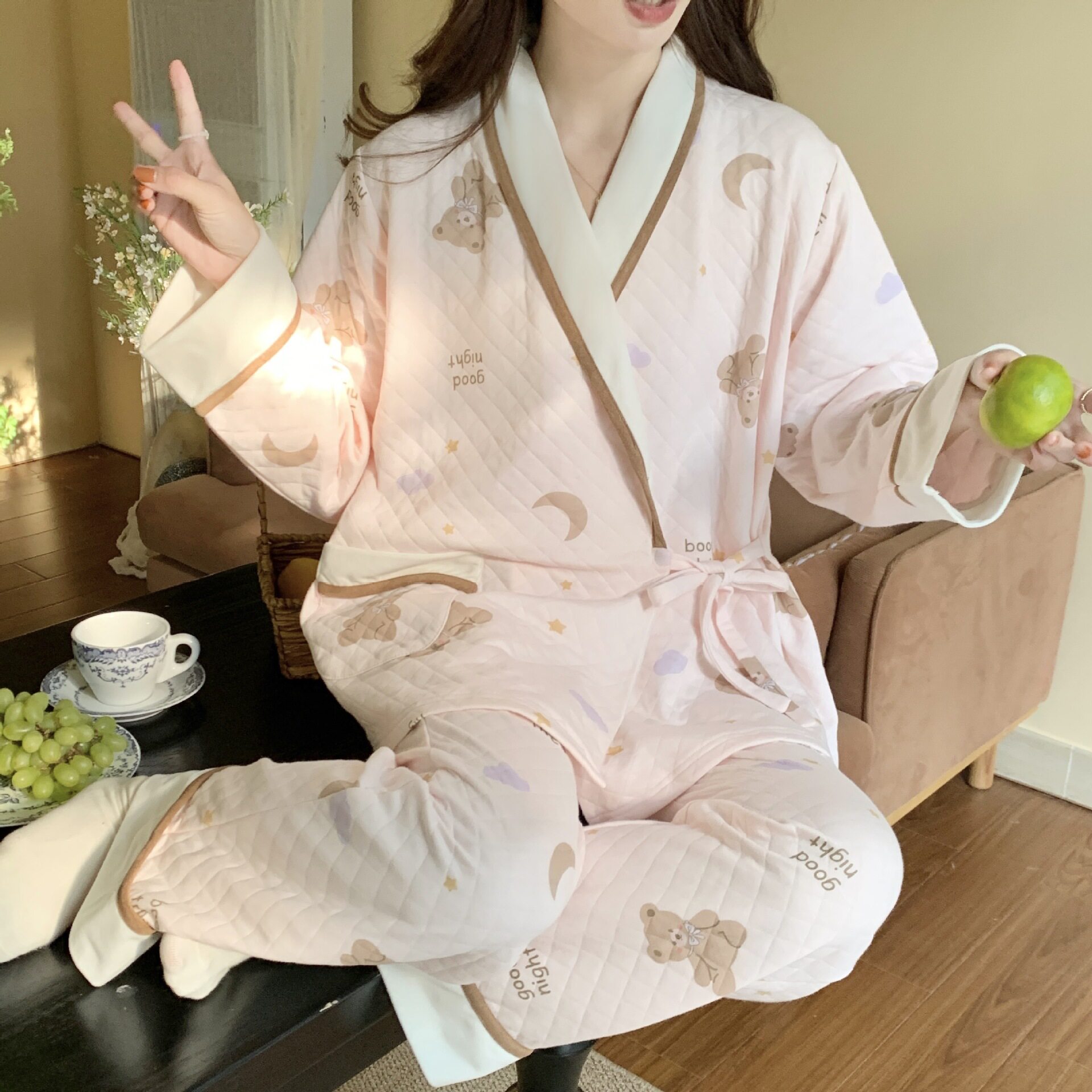 月子服中式汉服谷奈妈妈纯棉冬季