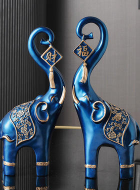 现轻奢客厅玄关酒柜电视柜摆件家居装饰品创意天鹅象摆设工艺品