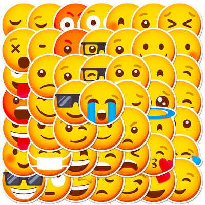 T01040606清仓50张社交表情贴纸抖音网红表情贴纸Emoji表情包贴画