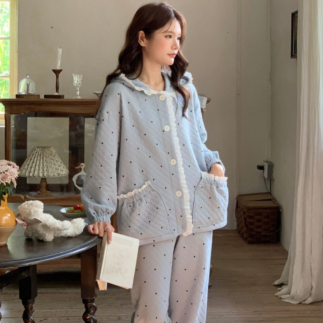 孕妇空气棉家居服月子服秋冬季