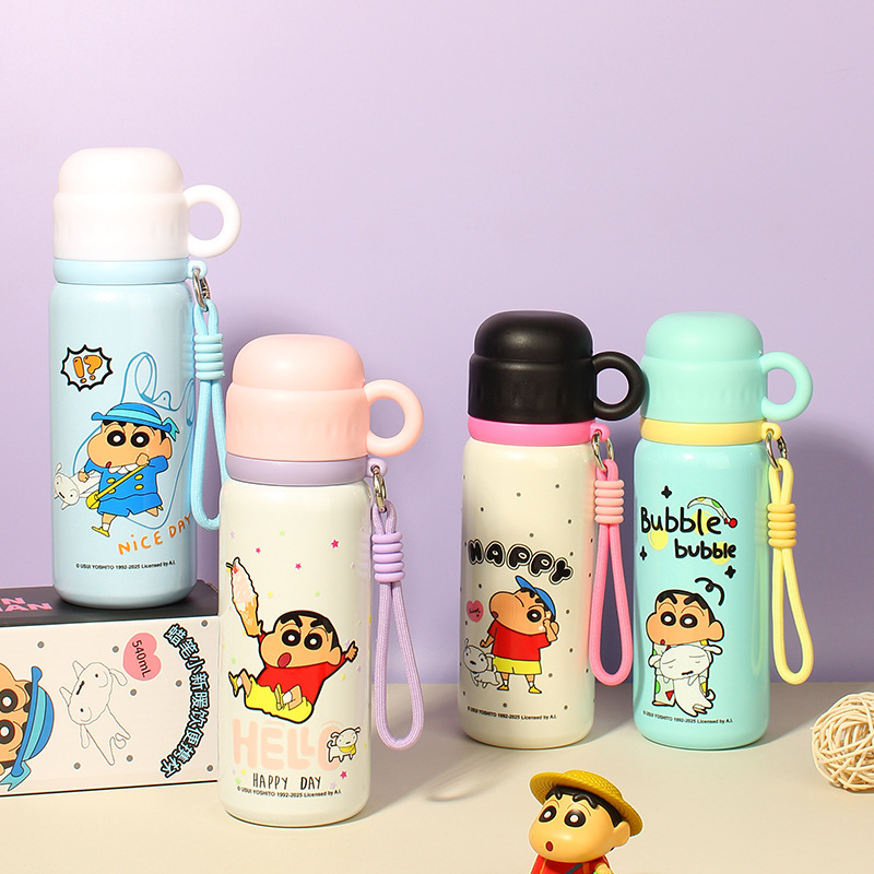 正版蜡笔小新316不锈钢保温杯卡通儿童水杯学生便携随行杯480ml