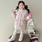 女童羽绒服2025新款冬季中长款儿童白鸭绒女冬装外出加厚外套P169，童装羽绒服，祺妙童装